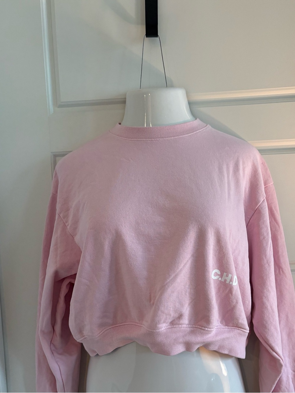 C.H.D. Pink Cropped Crewneck Sweatshirt